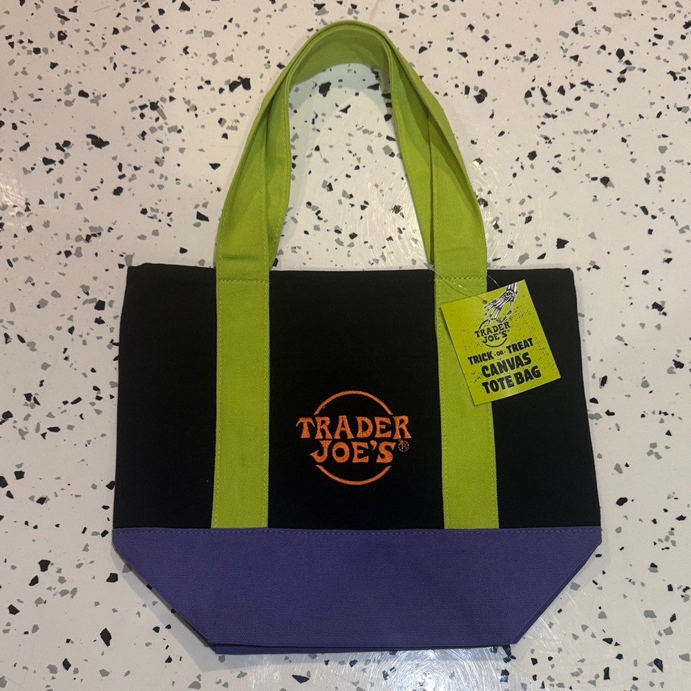 Black and Purple Canvas Tote Bag